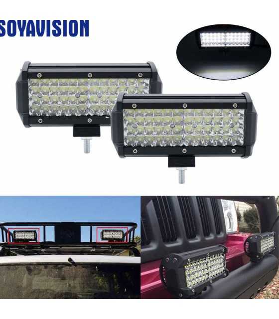 7\\&quot; 144W LED Work Light 12V Led Beams Quad Rows Led Bar Car Off road 4x4 Flood Spot Light Accessories For Motorcycle SUV 4WD...