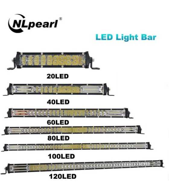 64 см LED Лед Диоден Бар 120W, Ултра Тънък, 12-24V, Комбинирана Combo - Flood и Spot Светлина