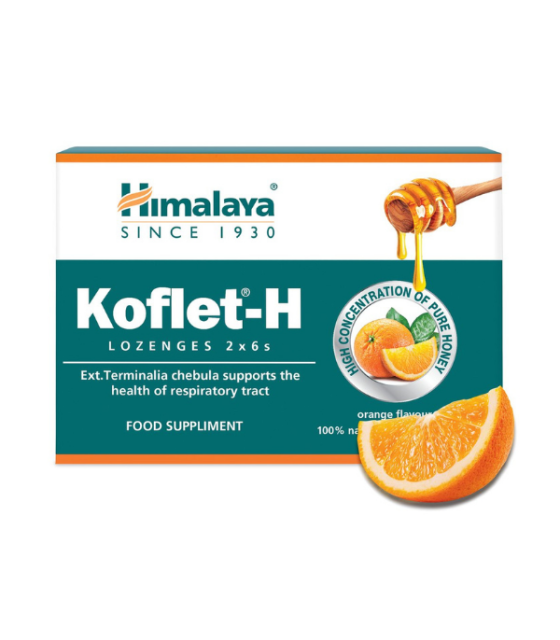 Koflet-H OrangeHimalaya Koflet-H Orange 12 Lozenges Παστίλιες για το βήχα