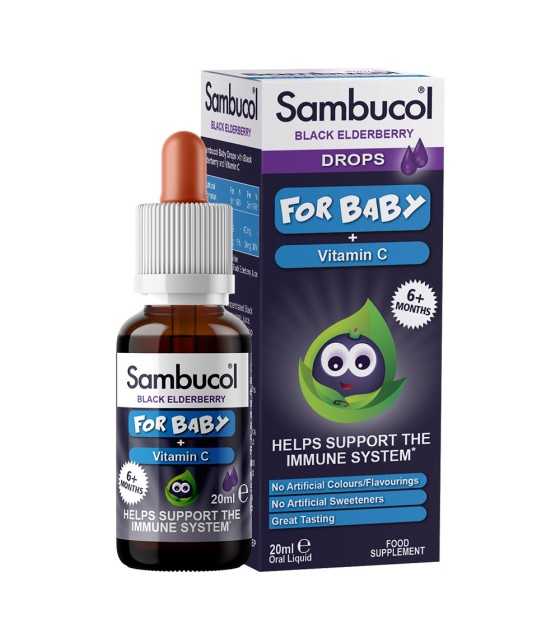 Sambucol for BabySambucol Black Elderberry Drops for Baby 20ml Για μωρά με μαύρα μούρα και βιταμίνη C