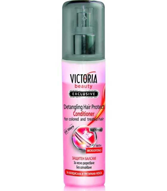 VICTORIA BEAUTY, Conditioner spray χωρίς ξέβγαλμα για εύκολο χτένισμα και προστασία των βαμμένων μαλλιών.