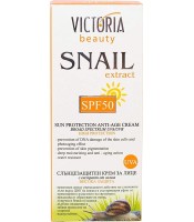 Sun protection cream SPF 50 with snail extract victoria beauty