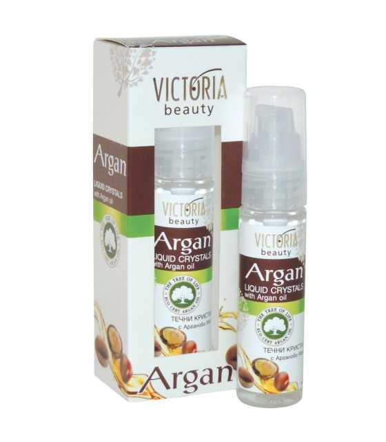 VICTORIA BEAUTY, Υγροί κρύσταλλοι με έλαιο argan προστατεύει τα μαλλιά από την θερμότητα και τα αναδομεί.