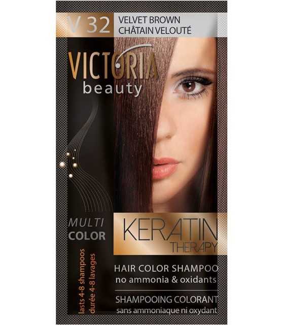 V32 Hair color shampoo VELVET BROWN victoria beauty