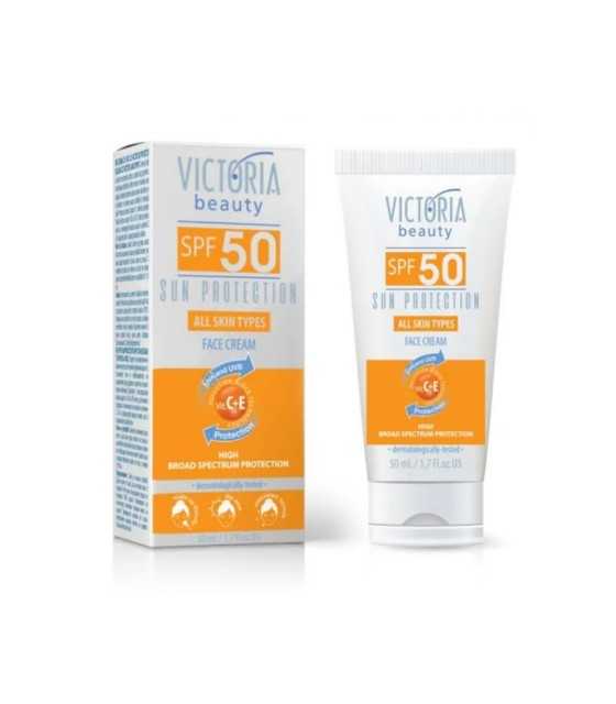 VICTORIA BEAUTY SUN PROTECTION FACE CREAM SPF50 VITAMIN C+E 50ml