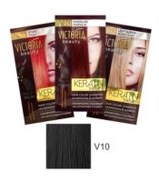 V10 Hair color shampoo EBONY BLACK victoria beauty