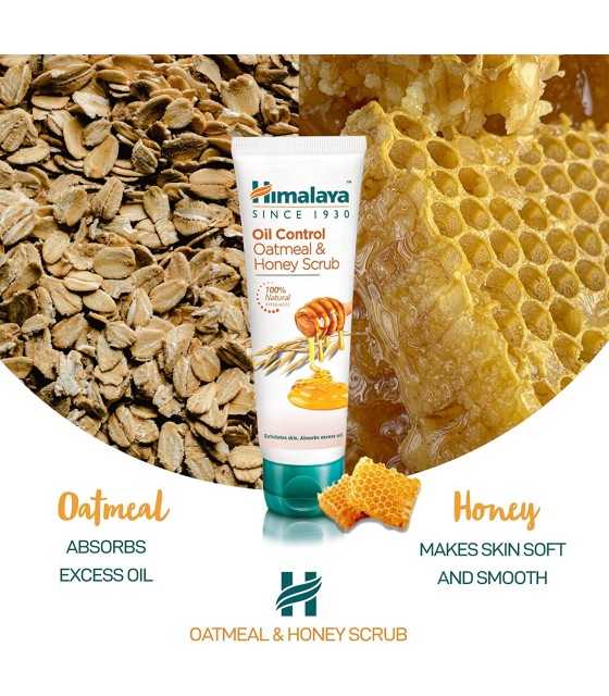 Himalaya Oil control, Απολέπιση προσώπου με βρώμη και μέλι 75ml