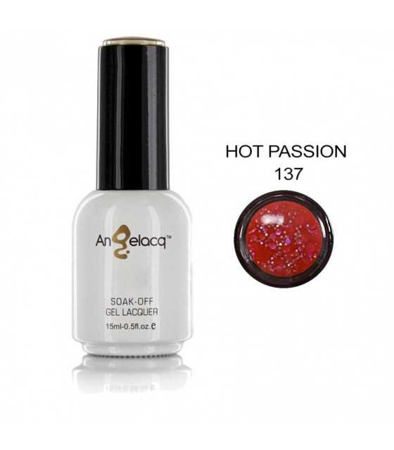Semi-permanent Professional Nail Polish, Angelacq Hot Passion 137, 15ml