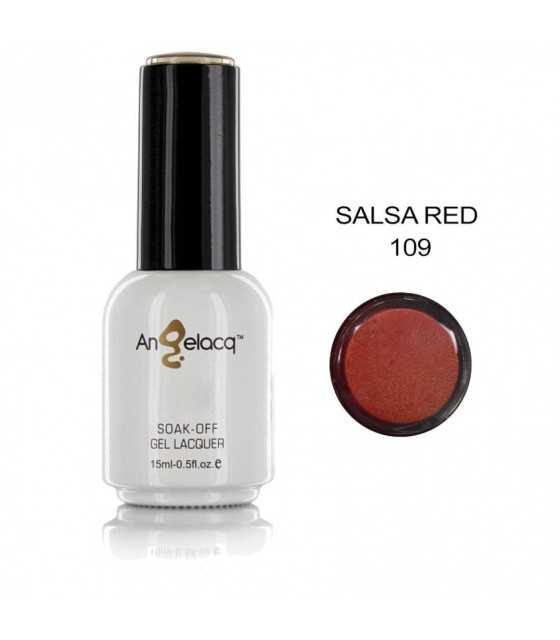 Semi-permanent Professional Nail Polish,  Angelacq Perle Salsa Red 109, 15ml