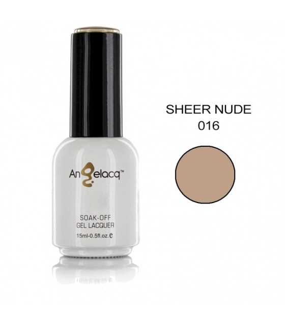 Semi-permanent Professional Nail Polish, Angelacq Sheer Nude 016, 15ml