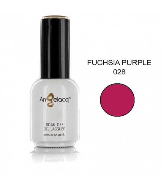 Полупостоянен професионален лак за нокти, Angelacq Fuschia Purple 028, 15ml