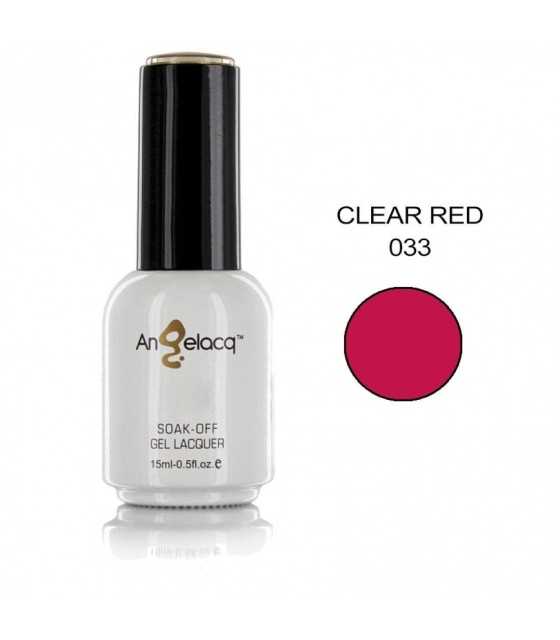 Полупостоянен професионален лак за нокти, Angelacq Clear Red 033, 15ml