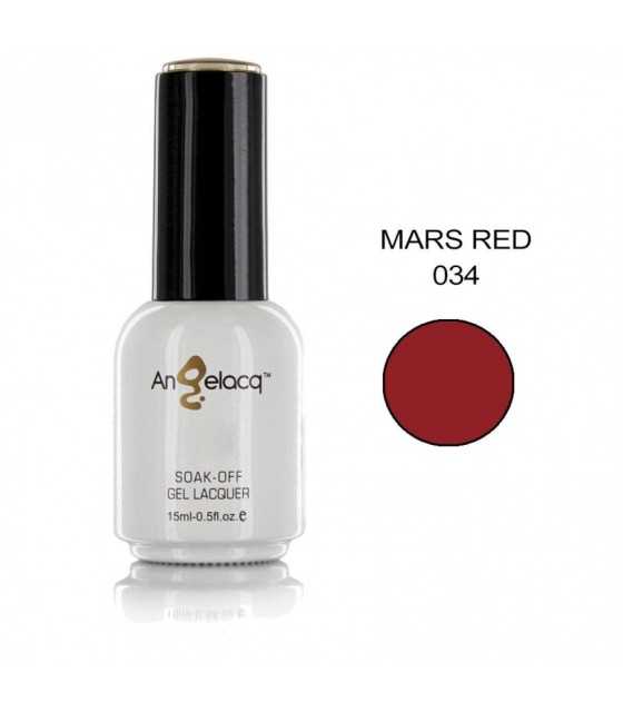 Полупостоянен професионален лак за нокти, Angelacq, Mars Red 034, 15ml Smart Home