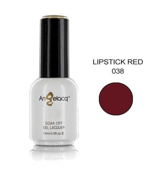 Semi-permanent Professional Nail Polish, Angelacq Lipstick Red 038, 15ml