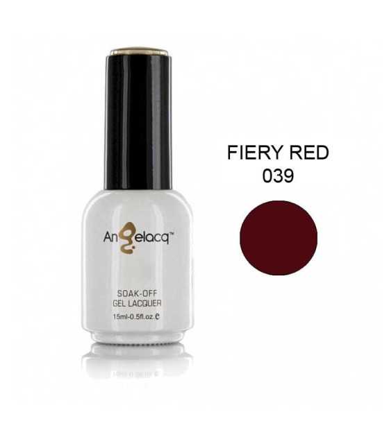 Полупостоянен професионален лак за нокти, ANGELACQ fiery red 039, 15ml