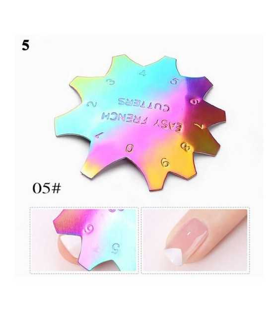 French Smile Line Nail Art Manicure Edge Trimmer Nail Cutter Acrylic Tool with 10 Sizes