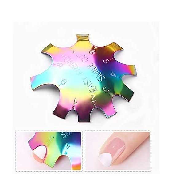 French Smile Line Nail Art Manicure Edge Trimmer Nail Cutter Acrylic Tool with 9 Sizes