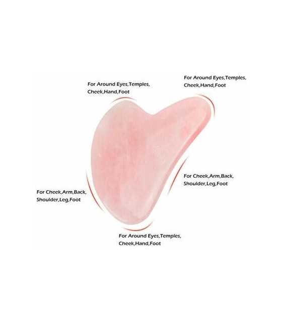 Gua Sha Rose QuartzΠέτρα Ροζ Χαλαζία για Μασάζ Προσώπου Massage Stone