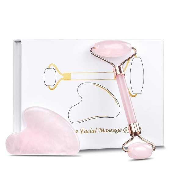 Natural Rose Quartz Massager for Face Gouache Scraper Gua Sha Jade Roller Face Care Skin Face Massager Beauty Massage Tool