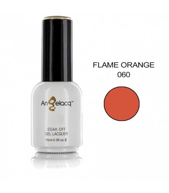 Полупостоянен професионален лак за нокти, Angelacq Flame Orange 060, 15ml