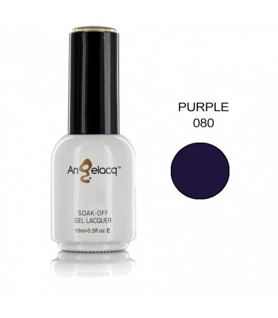 Полупостоянен професионален лак за нокти, Angelacq Purple 080, 15ml