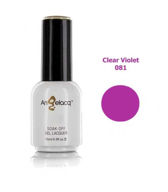 Semi-permanent Professional Nail Polish, Angelacq Clear Violet 081, 15ml