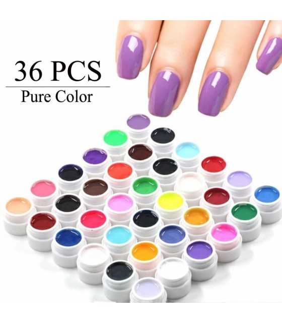 Pure Color UV Gel Paint Nail art Gel Kit 5ml DIY Decoration Gel for Nails Manicure Soak