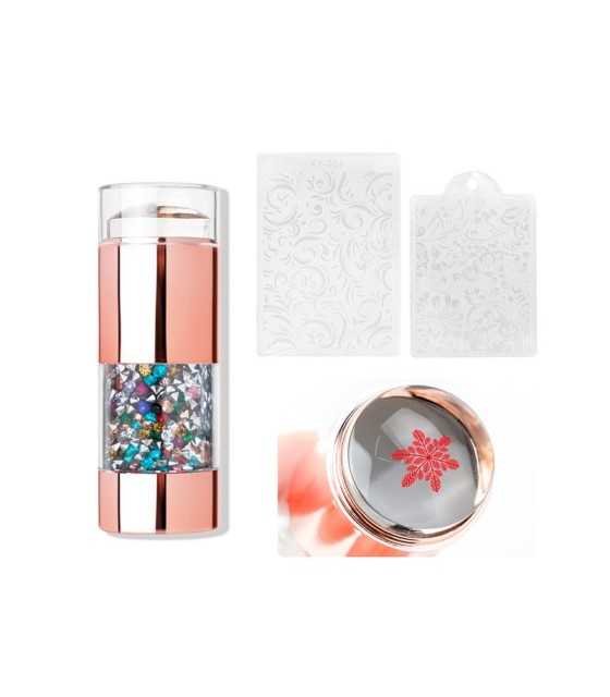 Silicone Transparent Nail Stamper With Scraper Jelly Silicone Stamp For French