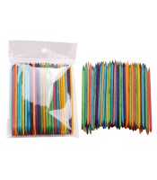 50pcs Colored Orangewood Sticks for Nails, 4.5 Inch Wooden Cuticle Remover Sticks