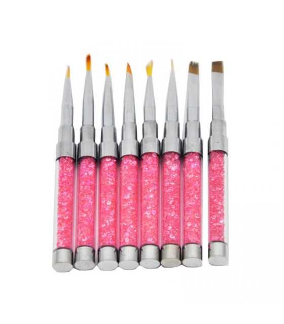 FlatFan Carving Nail Art Liner Brushes Dotting Tools Set Painting Nail Design Drawing Brush Pen