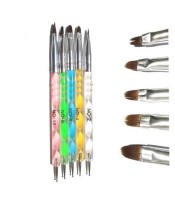 feelhigh 5 pieces Nail Art Dotting Brushes Set  (multicolor)