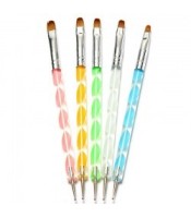 feelhigh 5 pieces Nail Art Dotting Brushes Set  (multicolor)