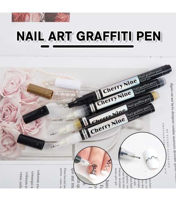 Nail Art Graffiti Pen Водоустойчив UV гел лак за тънка линия Салонна четка за рисуване