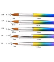 Πινέλο Ακρυλικού Rainbow Φυσική Τρίχα Πινελάκι Νυχιών Ακρυλικού Φυσική Τρίχα