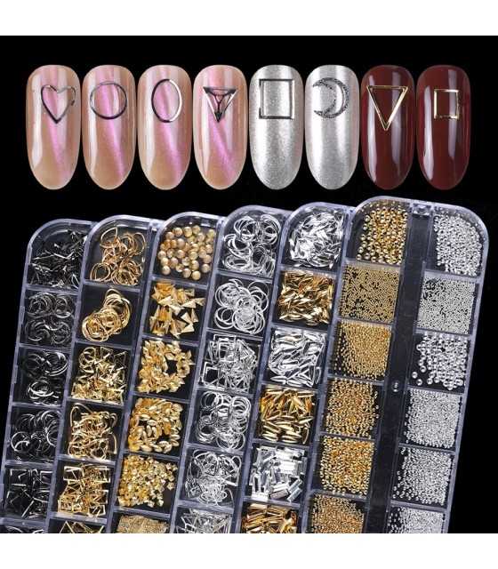 Nail Foils Nail Art Flakes, 2 Boxes Gold And Silver Nail Art Foil Stickers  Designer Nail Art Supplies Manicure Tips Accessories Paillette Nail Foil Gl