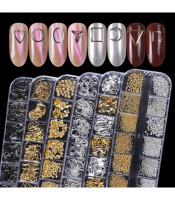 3D Geometric Alloy Metal Nail Art Kit