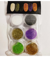 Σκόνη Νυχιών Glitter 6 Τεμάχια σε Διάφορα Χρώματα