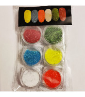 6 BOX Superfine Shimmer Nail Glitter Set Sugar Powder