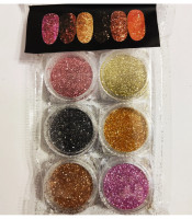 6 BOX Superfine Shimmer Nail Glitter Set Sugar Powder