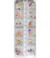 Κασετίνα 12 θέσεων με Διακοσμητικά Νυχιών 3D multicolor