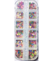 Κασετίνα 12 θέσεων με Διακοσμητικά Νυχιών 3D multicolor