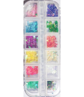 Κασετίνα 12 θέσεων με Διακοσμητικά Νυχιών 3D multicolor