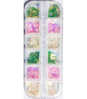 Κασετίνα 12 θέσεων με Διακοσμητικά Νυχιών 3D multicolor