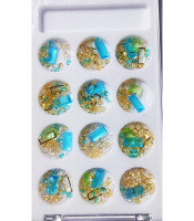 STRAS Glas κοσμηματα, για μανικιουρ, πεντικιουρ, ΣΕΤ 12 ΒΑΖΑΚΙΑ