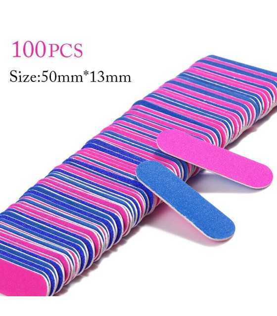 100pcs Mini Double Sided Nail File Disposable Buffer Files Manicure Tools