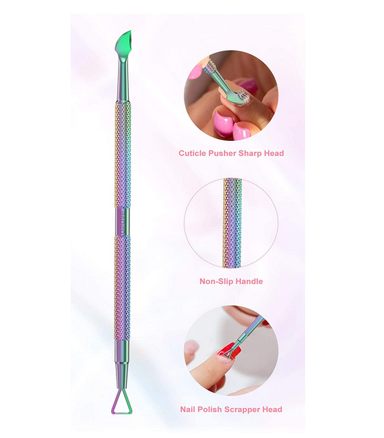Cuticle Pusher Nail Polish Remover Stainless Steel Manicure Tool