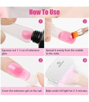 BOMESEL, Nail Extension Gel Nude, Acrylic Quick Building Nail Art Manicure Gel For Nails 003, 60ml