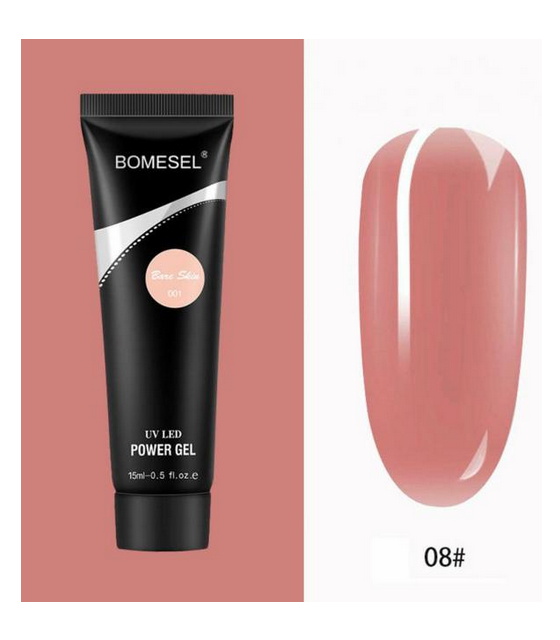 BOMESEL, Nail Extension Gel Nude, Acrylic Quick Building Nail Art Manicure Gel For Nails 008, 60ml