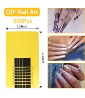 Gold Nail Forms Nail Art Stickers Adhesive Extension Guide Acrylic Tips UV Gel