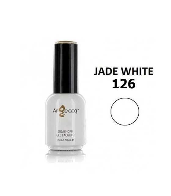 Полупостоянен професионален лак за нокти, Angelacq Jade White 126, 15 ml